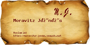 Moravitz Jónás névjegykártya